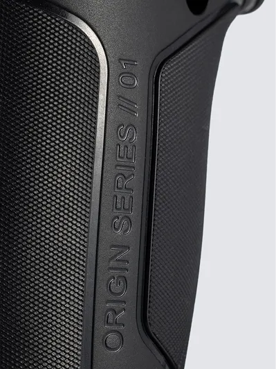 Grip – 'ORIGIN SERIES // 01' moulded into the handle